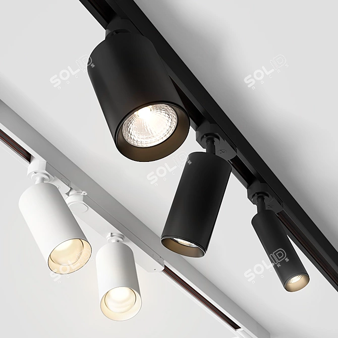 Modern Minimalist LED Track Lighting 3D model image 2