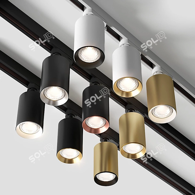 Modern Minimalist LED Track Lighting 3D model image 4