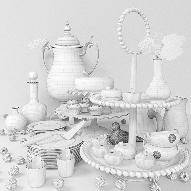 Sweet Delight: Cake, Cupcake, Muffin & More 3D model image 2