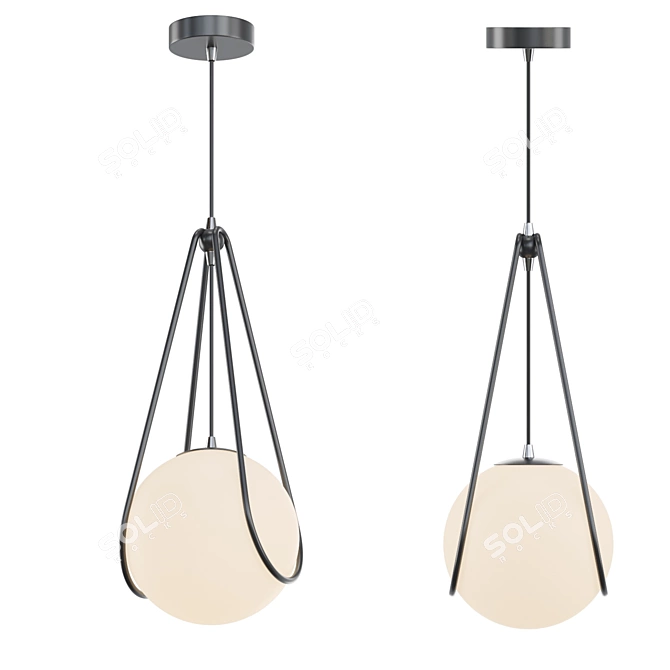 Modern Black Glass Pendant Lamp - Lampatron CHASIL ONE 3D model image 1