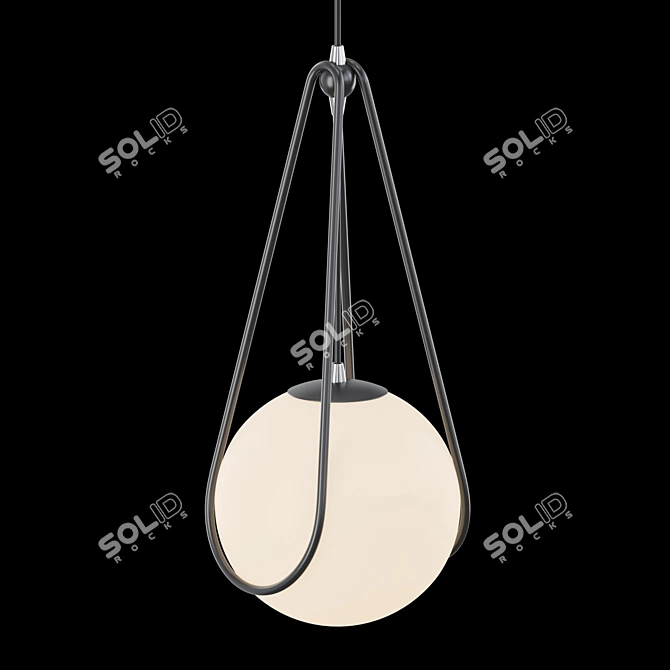 Modern Black Glass Pendant Lamp - Lampatron CHASIL ONE 3D model image 2