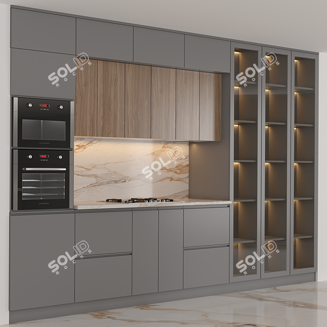 Stylish 2015 Kitchen Design 3D model image 2