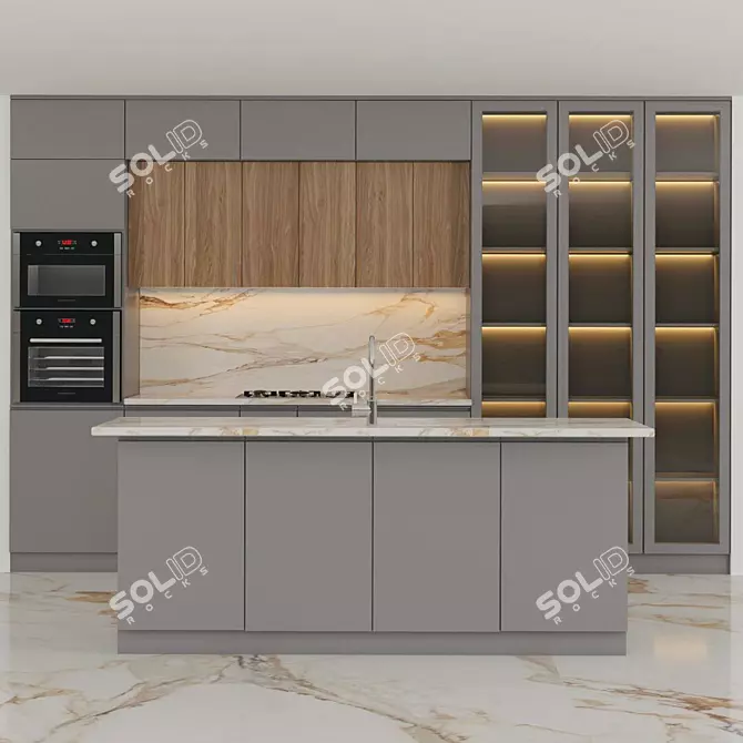 Stylish 2015 Kitchen Design 3D model image 5