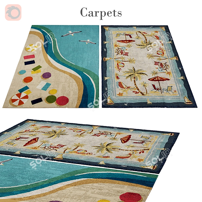 Elegant Polys Rugs Collection 3D model image 1