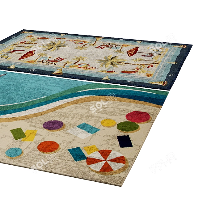 Elegant Polys Rugs Collection 3D model image 2