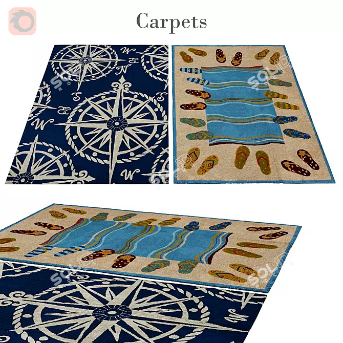 Polys: 3 888 | Vets: 4 004 | Stylish Rug 3D model image 1