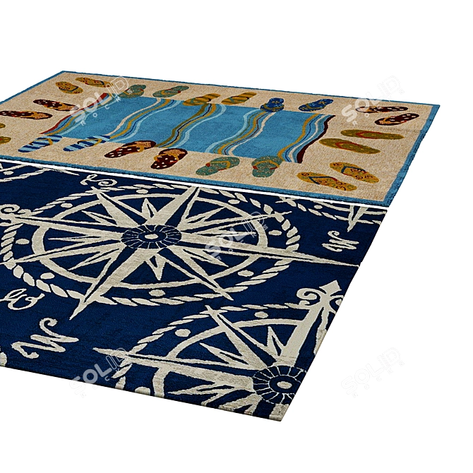 Polys: 3 888 | Vets: 4 004 | Stylish Rug 3D model image 2