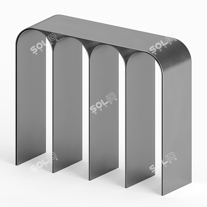 Elegant Silver Arch Console 3D model image 1