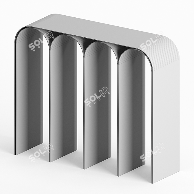 Elegant Silver Arch Console 3D model image 2