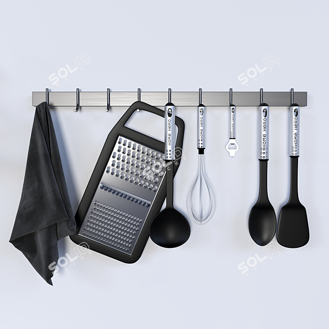 Modern Kitchen Essentials Set 3D model image 3