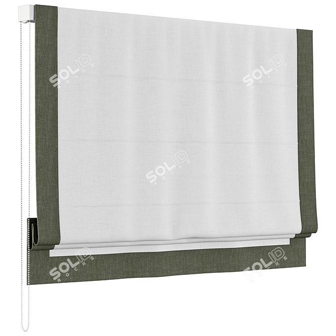 Luxe Linen Roman Curtains 3D model image 3