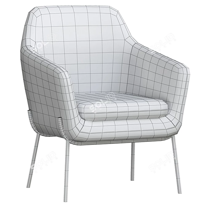 Sleek Trim Armchair 3D model image 3