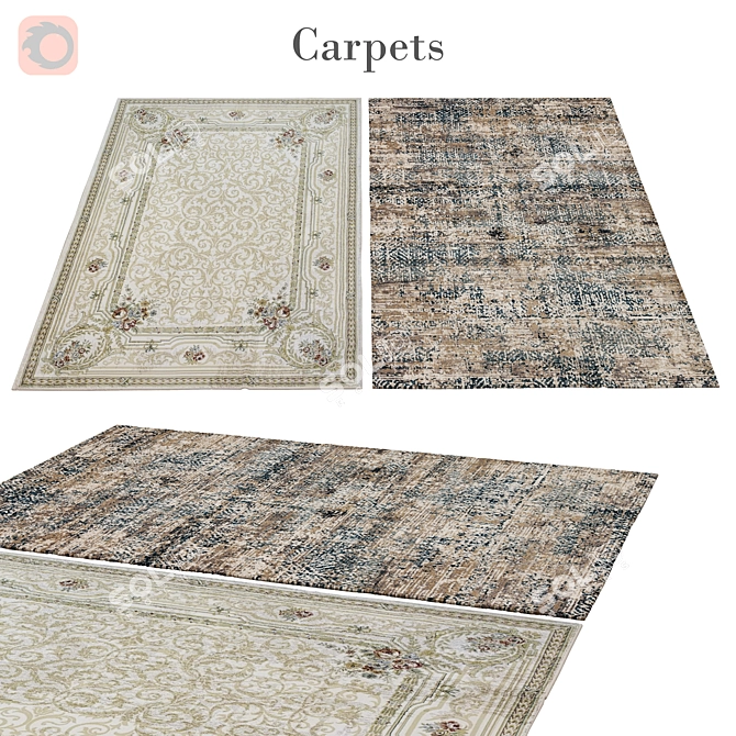 Colorful 63" Rug: 3,888 Polys, 4,004 Vets 3D model image 1