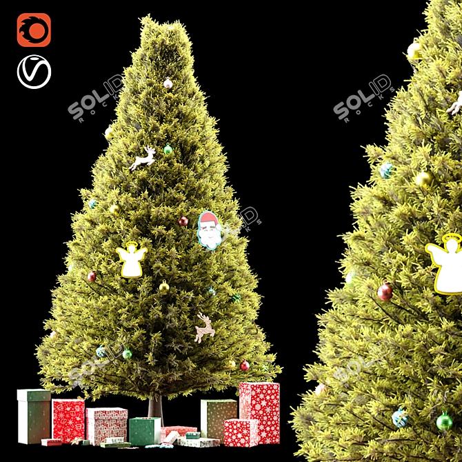 Festive Christmas Tree - 3D Model 3D model image 1