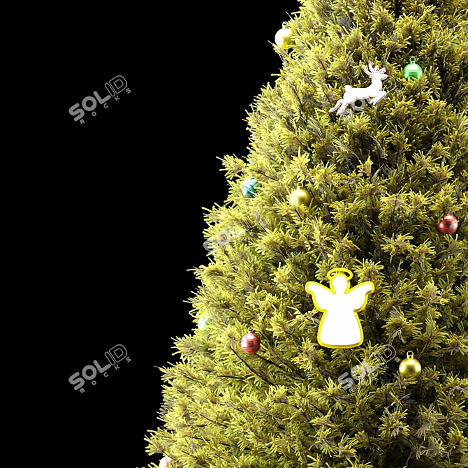 Festive Christmas Tree - 3D Model 3D model image 3