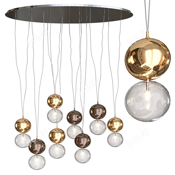 Stunning Apollo Chandelier: A Favaretto Masterpiece 3D model image 2