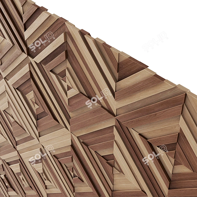Panel Wood Rail Angle N1 - High-Quality Textured Geometry for 3D Rendering 3D model image 4