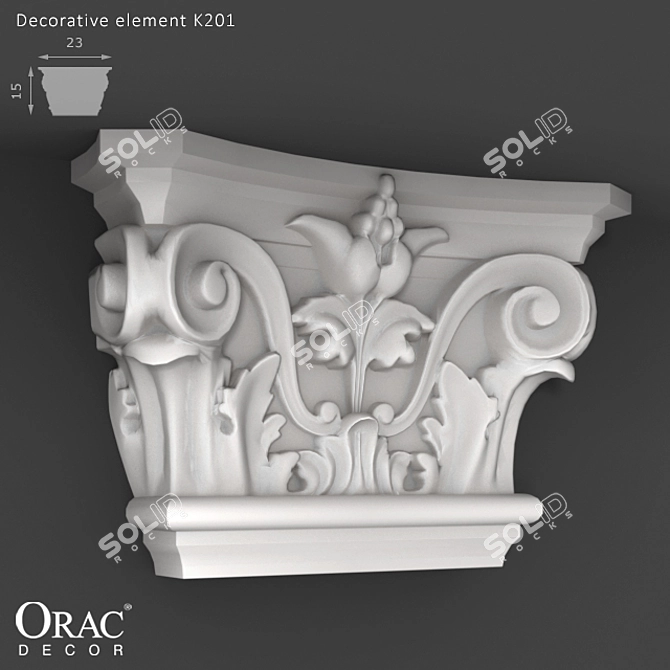 Corinthian Capital Decor - Orac Decor K201 3D model image 1