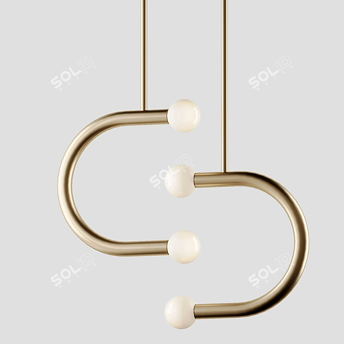 Elegant Double Pendant C Lights 3D model image 1