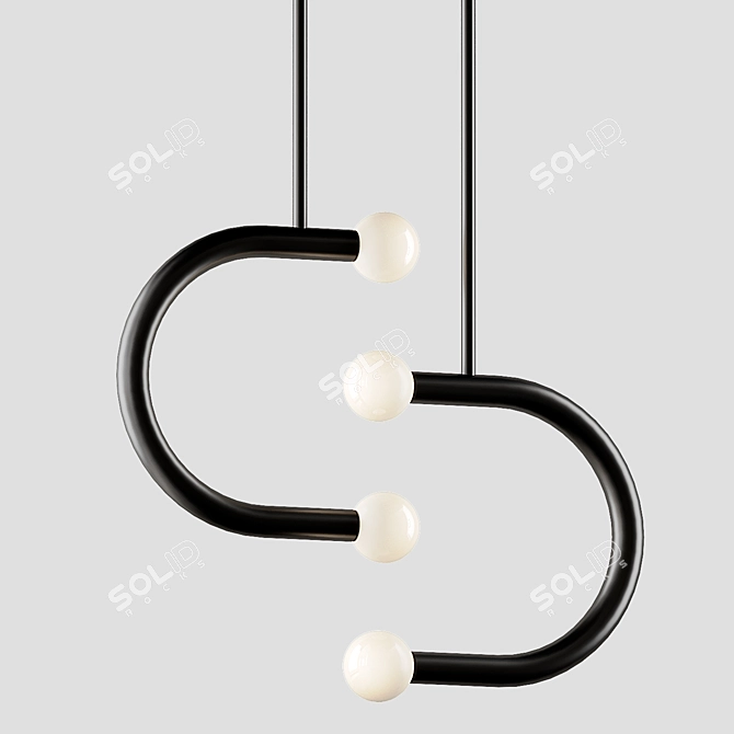 Elegant Double Pendant C Lights 3D model image 2