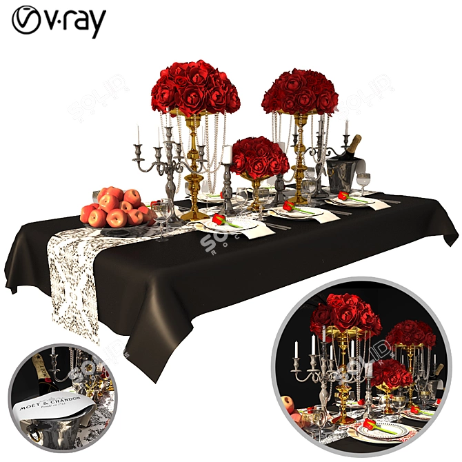 Elegant Harmony: Luxury Tableware 3D model image 1