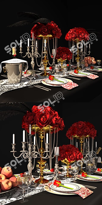 Elegant Harmony: Luxury Tableware 3D model image 2