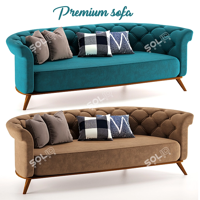 Luxury Modern Sofa 3D model image 1