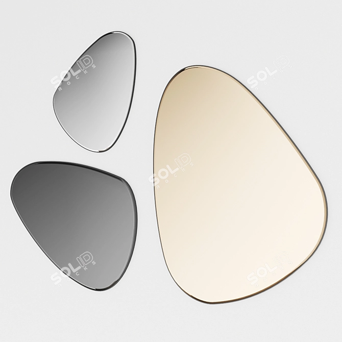 Stone Elite: Designer Wall-Mounted Mirror 3D model image 5