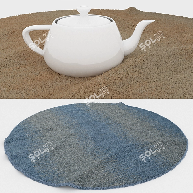 Title: Versatile Round Carpets Set 3D model image 3