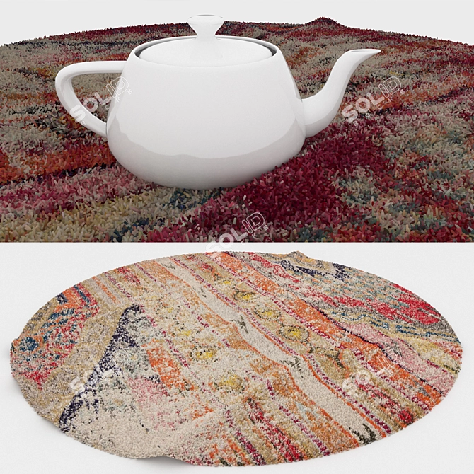 Versatile Round Carpets Set 3D model image 3