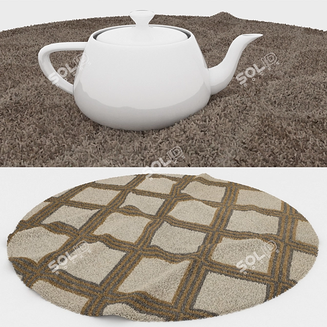 Round Carpets Set: Versatile Designs for Stunning Renders 3D model image 3