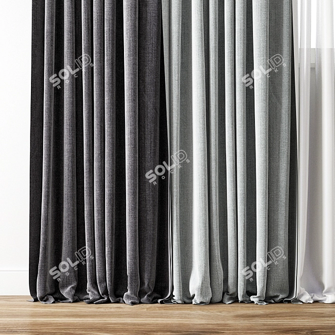 Elegant Curtain Design 3D model image 2