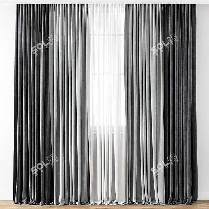 Elegant Curtain Design 3D model image 4