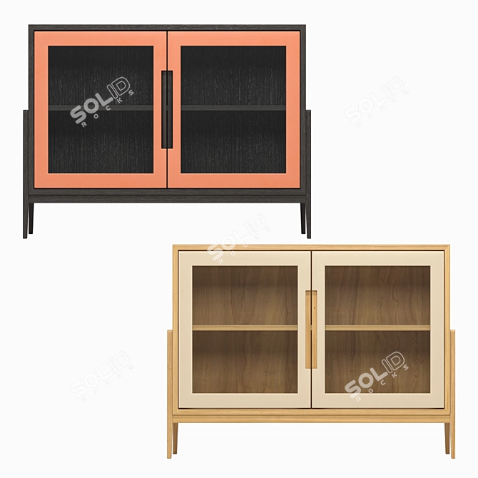 Modern Black Showcase: 105x78x40 cm 3D model image 1
