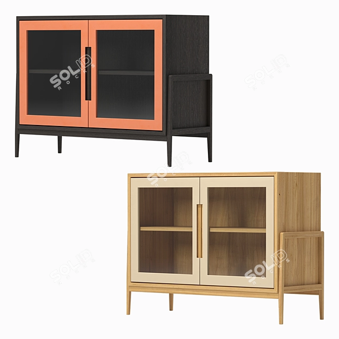 Modern Black Showcase: 105x78x40 cm 3D model image 2
