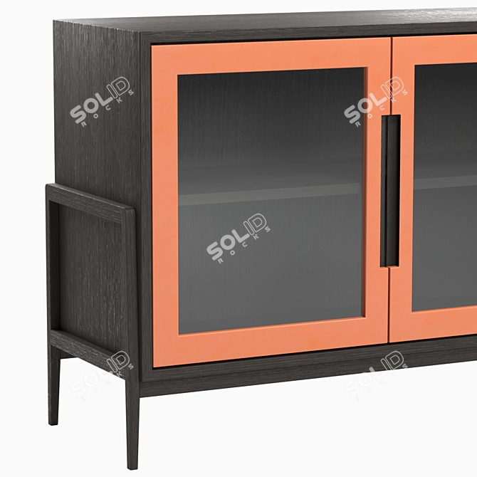 Modern Black Showcase: 105x78x40 cm 3D model image 4