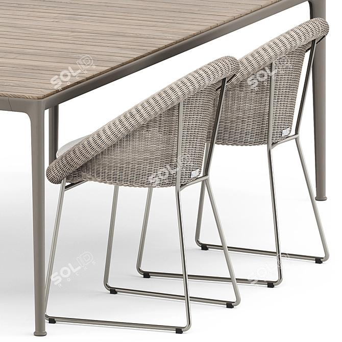 Sleek Outdoor Combo: Gigi II Armchair & Mirto Outdoor Table 3D model image 2