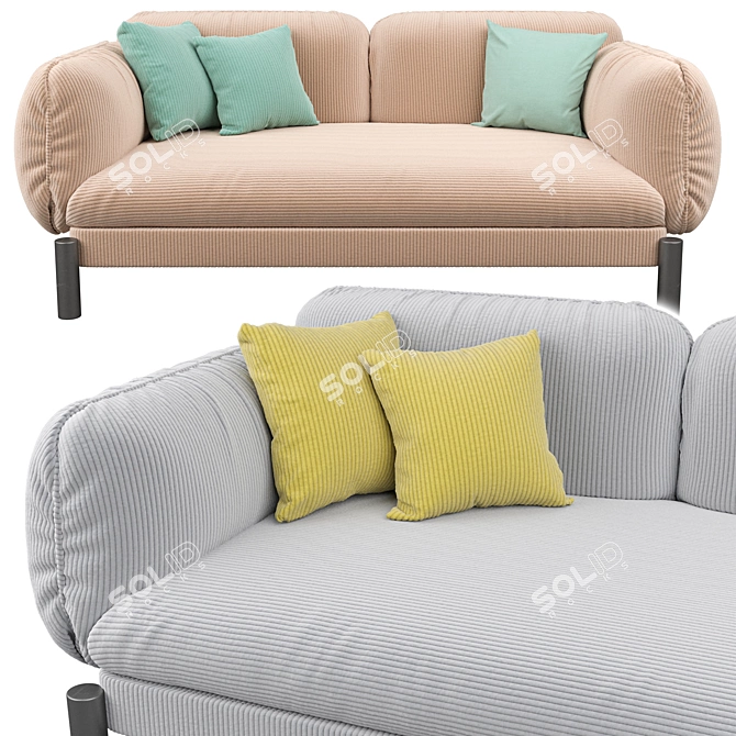 Tarantino Magic Velvet Sofa 3D model image 2