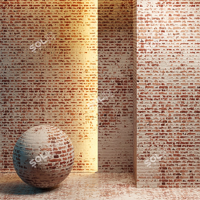 Seamless Loft Brick Texture 3D model image 1