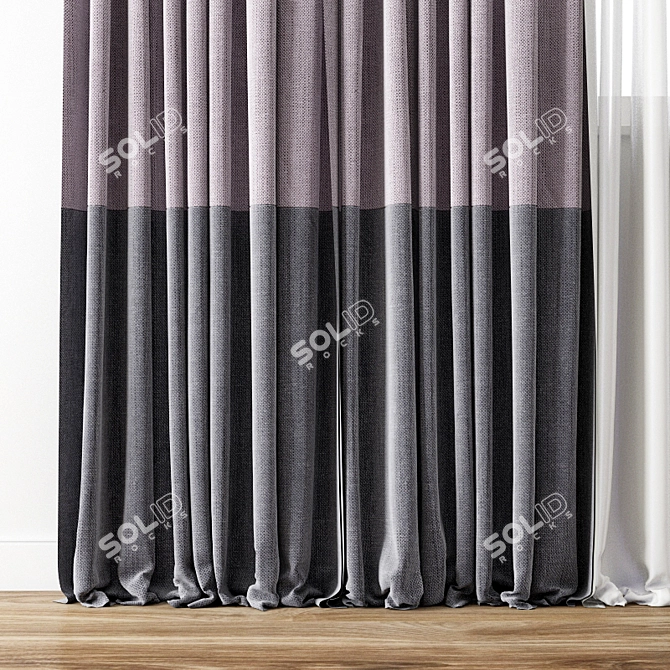 Elegant Drapery - Detailed Curtain Model 3D model image 2