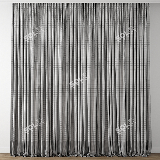 Elegant Drapery - Detailed Curtain Model 3D model image 3