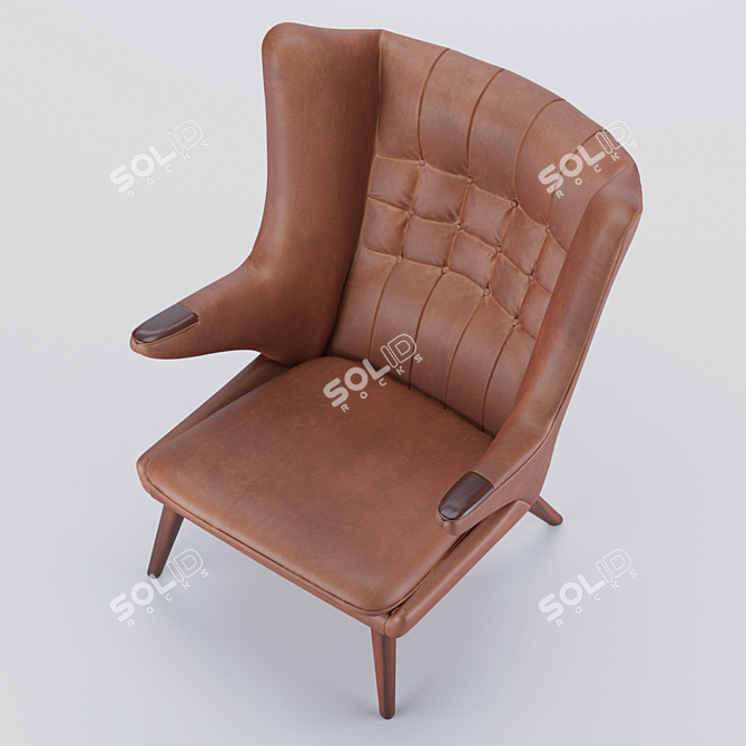 Bear-Paw Leather Armchair - Hans Wagner 3D model image 5