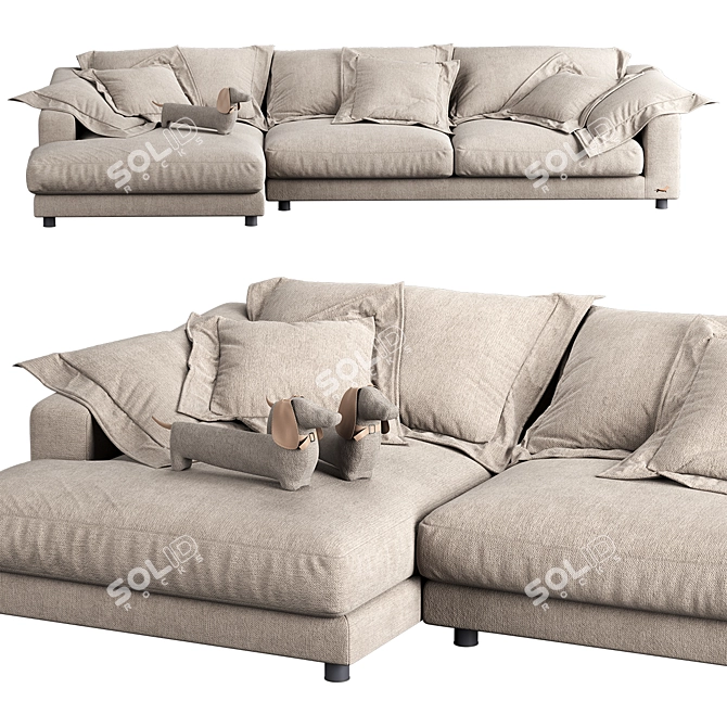 Belmont L Sofa: Sleek and Spacious 3D model image 1