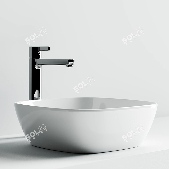 Elegant Ceramica Nova Element Washbasin 3D model image 5