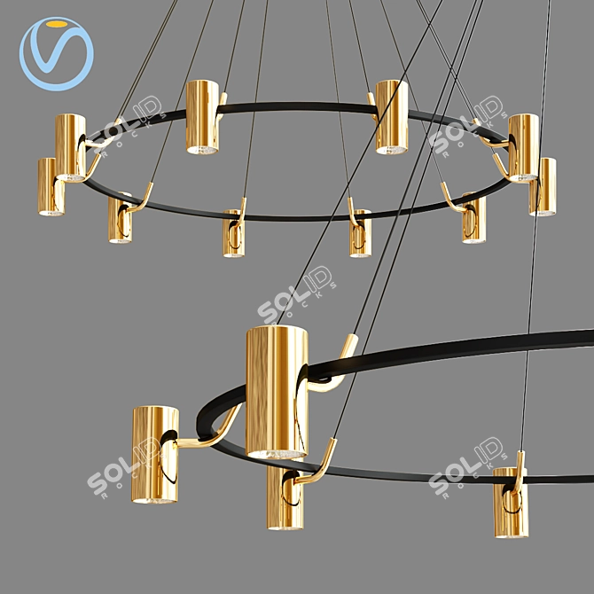 Elegant Unity Ceiling Lamp 3D model image 1