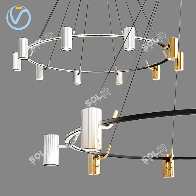 Elegant Unity Ceiling Lamp 3D model image 2