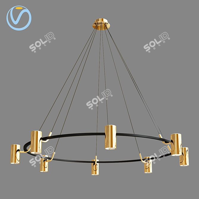 Elegant Unity Ceiling Lamp 3D model image 3