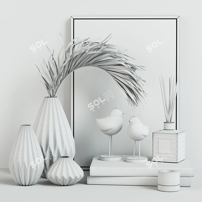 Glass Bird Decor Set 3D model image 5