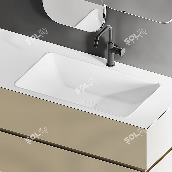 Edone Vanity Set with Integrated Sink - NIK 006 3D model image 3
