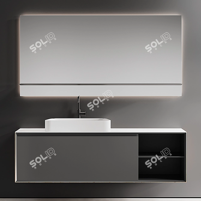 Elegant Edone Vanity Set 3D model image 1